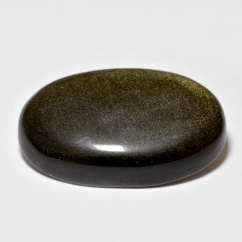 15.53克拉天然黑色黑曜石，椭圆形切割，23.7×15毫米，不透明
