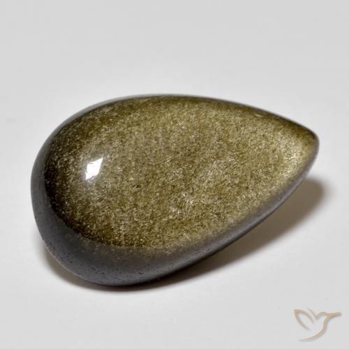 13.44克拉天然黑色黑曜石，梨形，22.8×14毫米，不透明