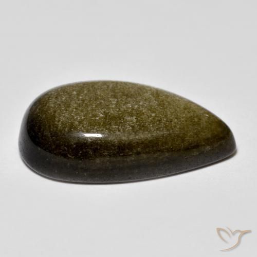 13.44克拉天然黑色黑曜石，梨形，22.8×14毫米，不透明