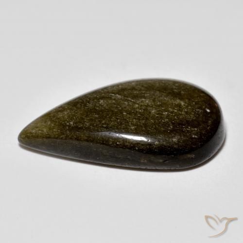 11.74克拉天然黑曜石，梨形，不透明