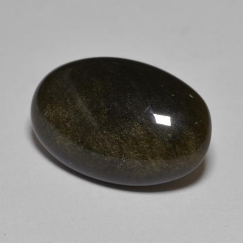 8.61克拉天然黑色黑曜石，椭圆形切割，18.8×12.2毫米，不透明