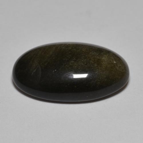 8.61克拉天然黑色黑曜石，椭圆形切割，18.8×12.2毫米，不透明