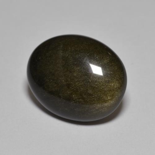 10.15克拉天然黑色黑曜石，椭圆形切割，17.2×13.9毫米，不透明