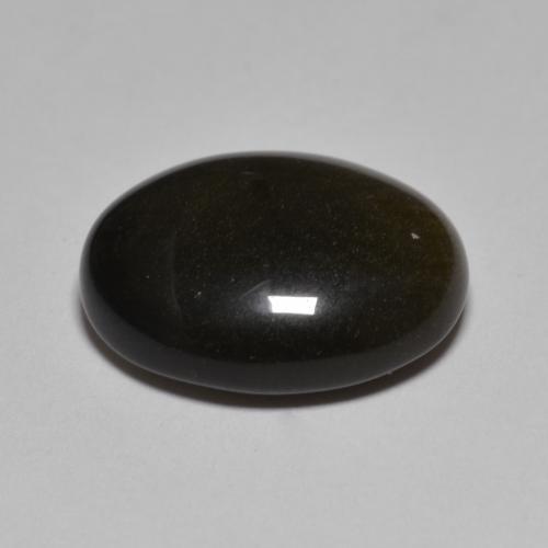 10.15克拉天然黑色黑曜石，椭圆形切割，17.2×13.9毫米，不透明