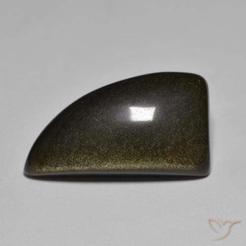 15.13ct 天然 黑色带金色光泽 黑曜石, 花式切割, 不透明