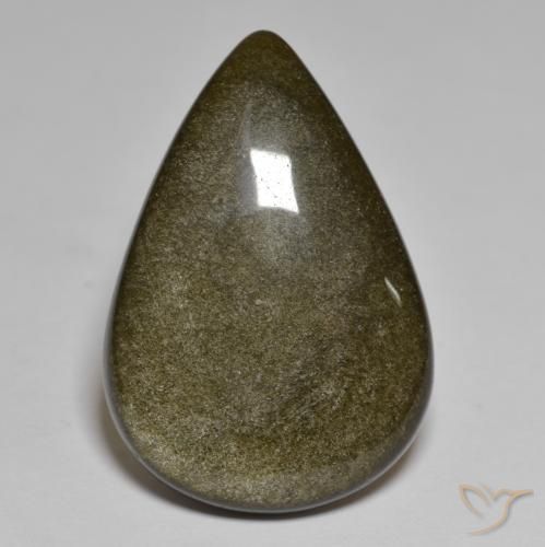 17.94克拉天然黑曜石，梨形，不透明