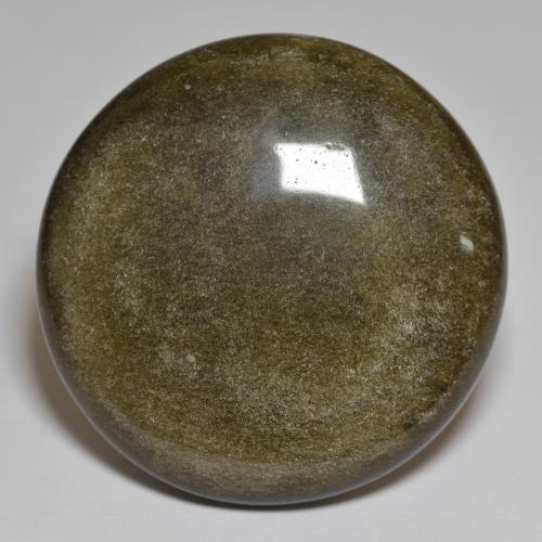 40.64克拉天然黑曜石，圆形切割，不透明