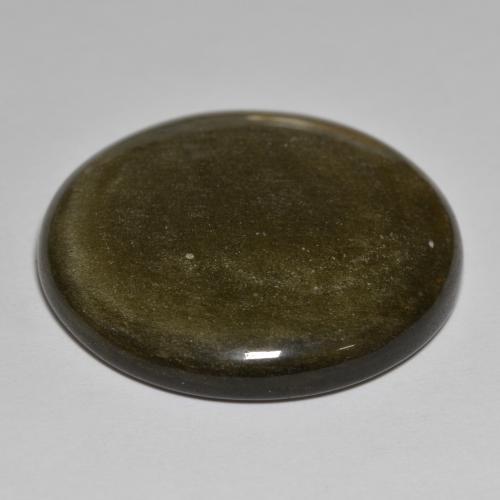 40.64克拉天然黑曜石，圆形切割，不透明