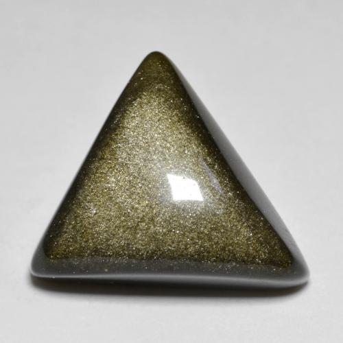 10.77克拉天然黑曜石，胖三角形，不透明