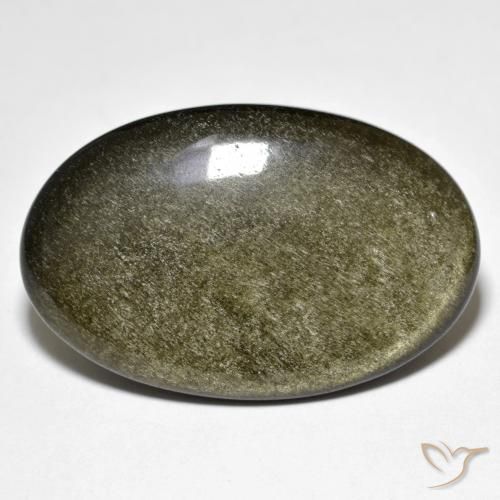 26.59ct 天然 黑褐色 黑曜石, 椭圆形, 不透明