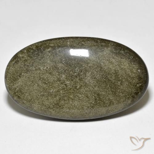 31.40ct 天然 黑色带金色光泽 黑曜石, 椭圆形, 不透明