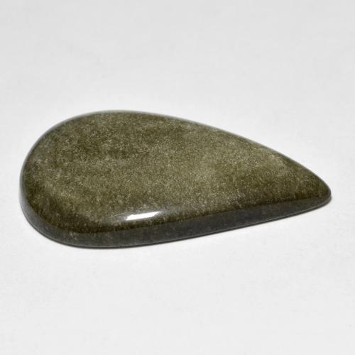 18.36克拉天然金色黑曜石，梨形，30.5×18.7毫米，不透明