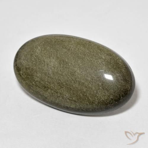 18.46ct 天然 黑色带金色光泽 黑曜石, 椭圆形, 不透明