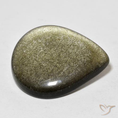 17.41克拉天然黑曜石，梨形，不透明