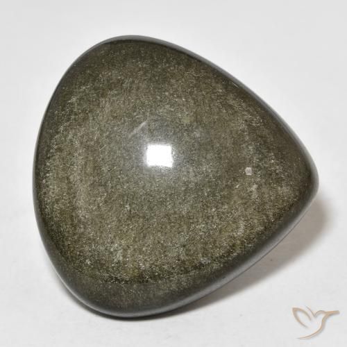 26.99ct 天然 黑色带金色光泽 黑曜石, 梨形, 不透明