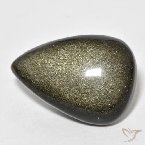 18.65克拉天然黑曜石，梨形，不透明