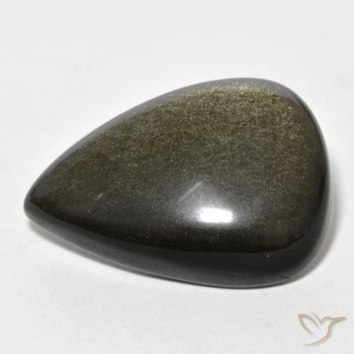 18.65克拉天然黑曜石，梨形，不透明