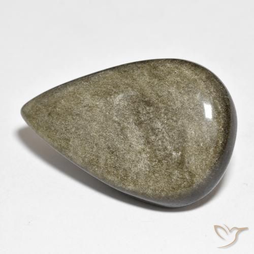 38.92ct 天然 黑褐色 黑曜石, 梨形, 不透明