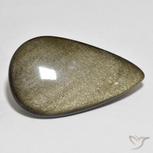 21.31ct 天然 彩色 黑曜石, 梨形, 不透明