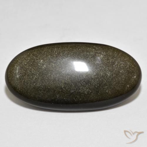 19.87克拉天然黑曜石，椭圆形，不透明