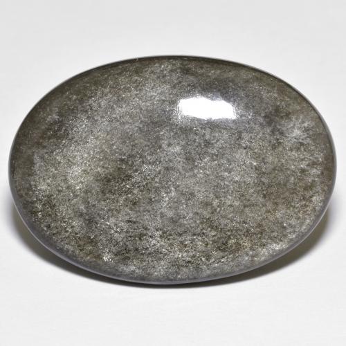 24.89克拉天然黑曜石，椭圆形切割，不透明