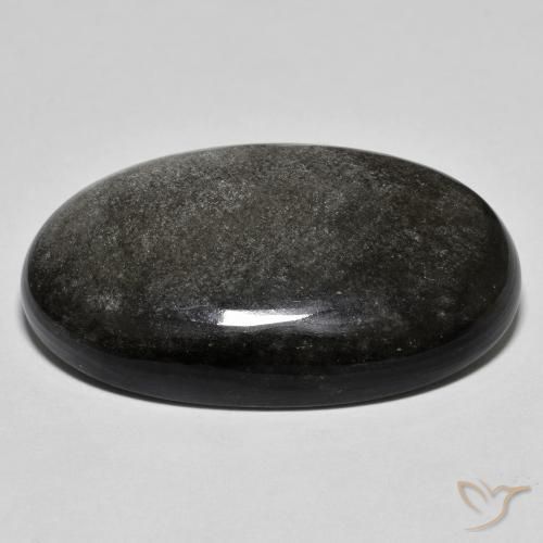 26.61克拉天然黑曜石，椭圆形，不透明