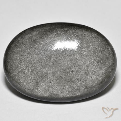 30.48ct 天然 浅灰色 黑曜石, 椭圆形, 不透明