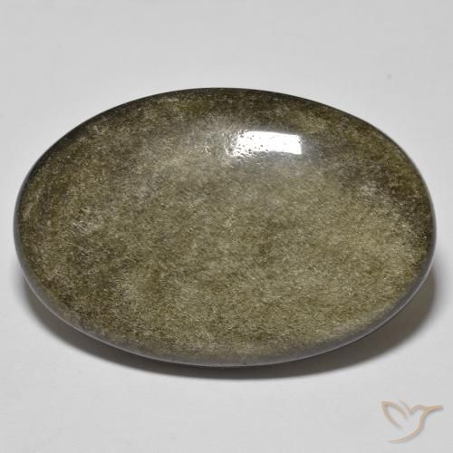 36.78ct 天然 黑色带金色光泽 黑曜石, 椭圆形, 不透明