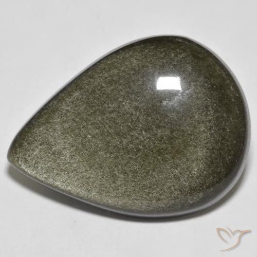 23.49克拉天然黑曜石，梨形，不透明