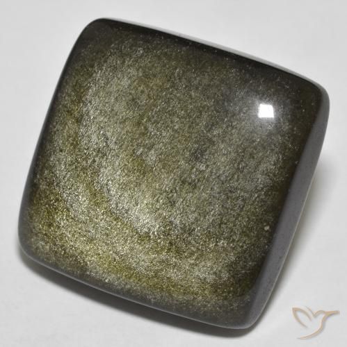 27.68克拉天然黑曜石，垫形剪裁，不透明