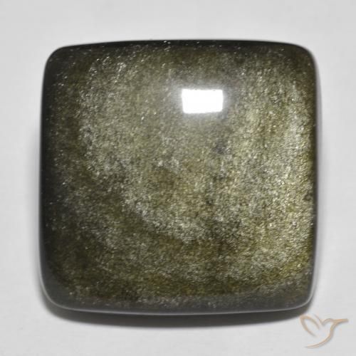 27.68克拉天然黑曜石，垫形剪裁，不透明