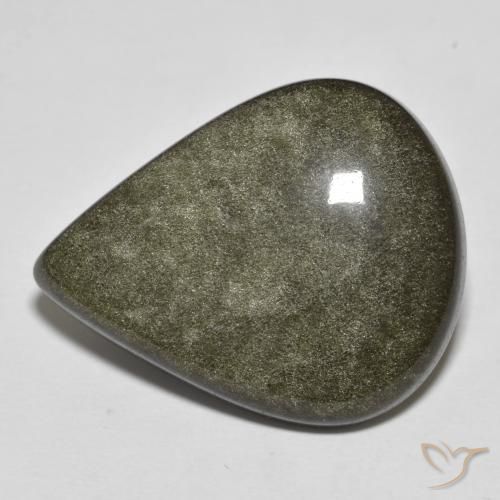 19.50克拉天然黑曜石，梨形，不透明