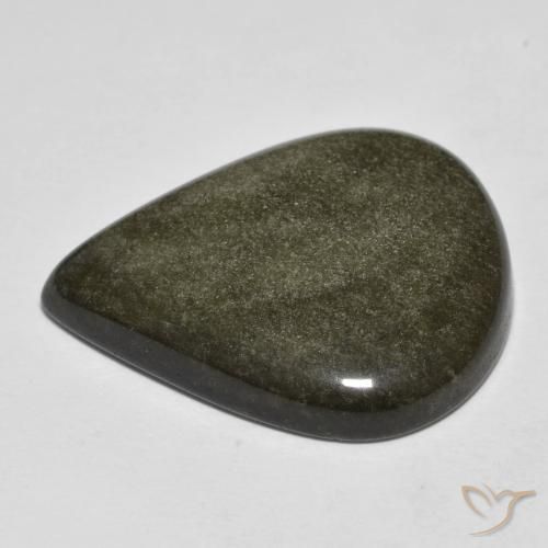 19.50克拉天然黑曜石，梨形，不透明