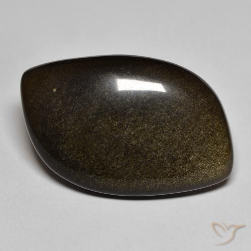 17.74ct 天然 黑色带金色光泽 黑曜石, 花式切割, 不透明