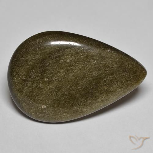 13.36ct 天然 黑色带金色光泽 黑曜石, 梨形, 不透明