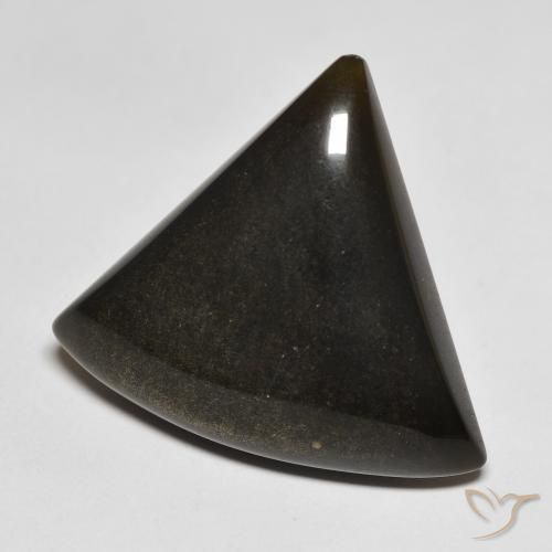 17.64克拉天然黑曜石，胖三角形，不透明