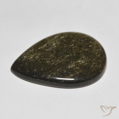 11.74克拉天然黑曜石，梨形，不透明