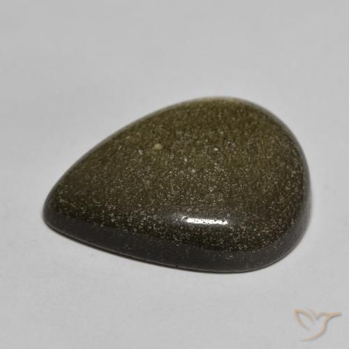 17.46克拉天然黑曜石，梨形，不透明