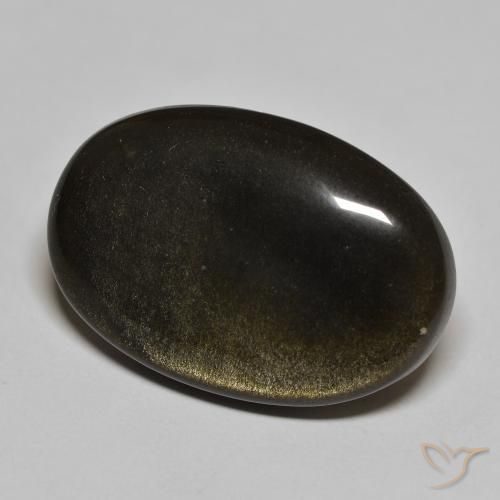 22.99克拉天然黑曜石，椭圆形，不透明