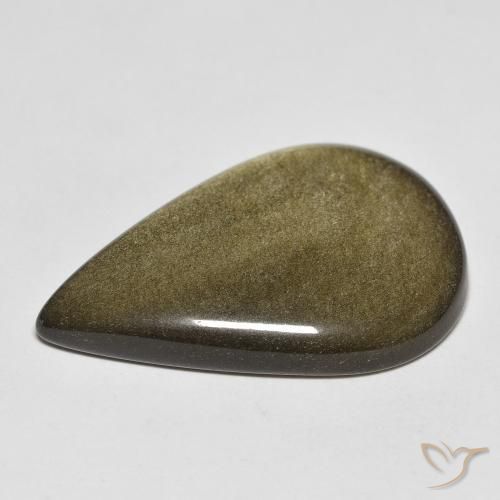 20.38克拉天然黑曜石，梨形，不透明