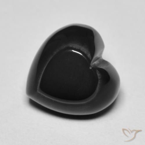 4.35ct 天然 黑色 缟玛瑙, 心形, 不透明