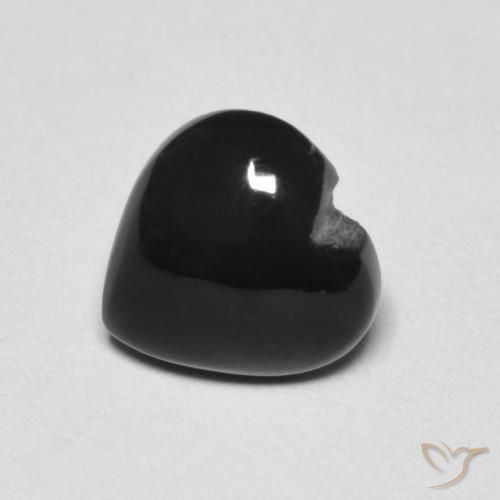 1.39克拉天然黑色缟玛瑙，心形，7.9×7.8毫米，不透明