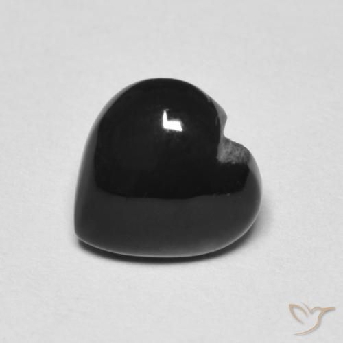 1.39克拉天然黑色缟玛瑙，心形，7.9×7.8毫米，不透明