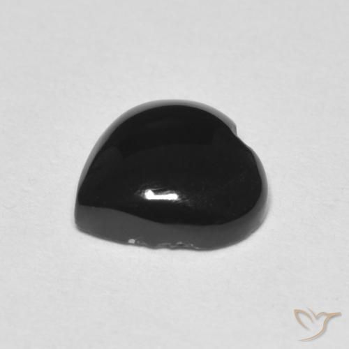 1.39克拉天然黑色缟玛瑙，心形，7.9×7.8毫米，不透明