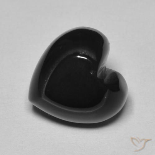 4.24ct 天然 黑色 缟玛瑙, 心形, 不透明
