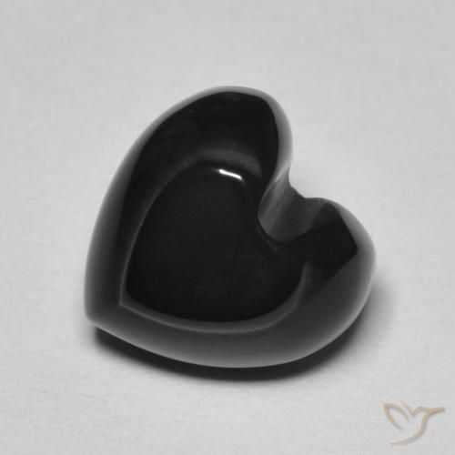 4.10ct 天然 黑色 缟玛瑙, 心形, 不透明