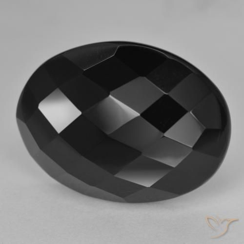 20.56ct 天然 黑色 缟玛瑙, 椭圆形, 不透明