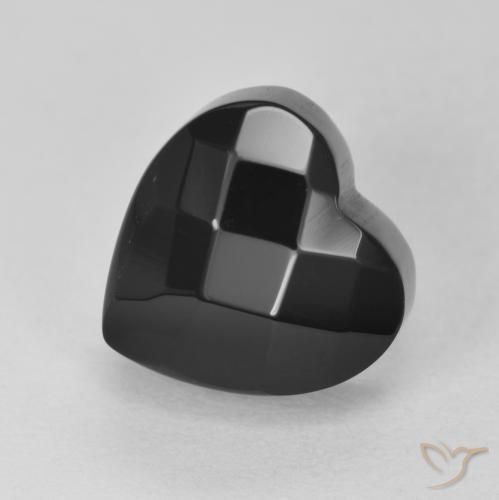 4.46ct 天然 黑色 缟玛瑙, 心形, 不透明