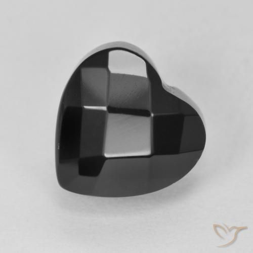 4.22ct 天然 黑色 缟玛瑙, 心形, 不透明