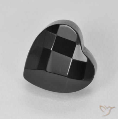 4.33ct 天然 黑色 缟玛瑙, 心形, 不透明